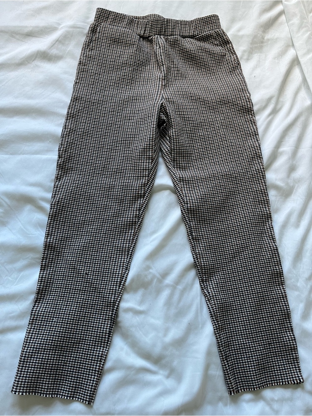 SHEIN Black and White Micro Houndstooth Straight Leg Pants 390